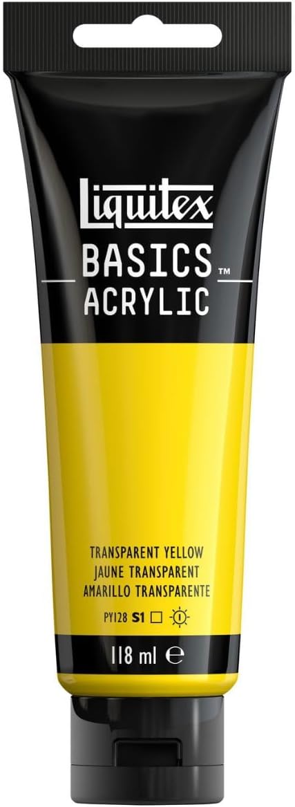 Liquitex BASICS Acrylic Paint, 118ml (4-oz) Tube, Transparent Yellow