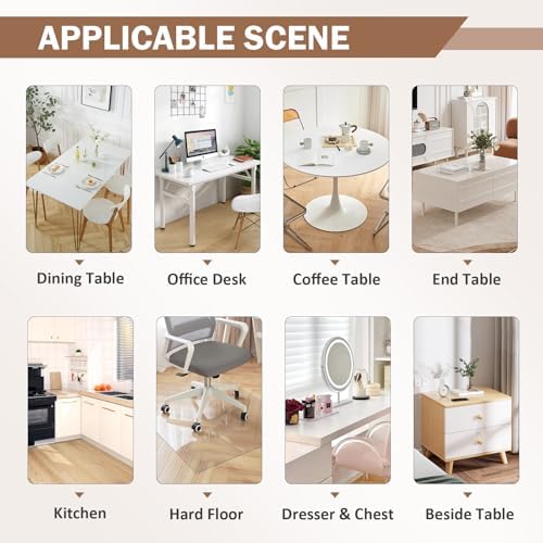LovePads Clear Desk Mat 14 x 60 in, 2mm Thick Plastic Table Cover Protector