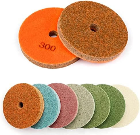 4 Inch Sponge Fiber Diamond Polishing Pads 7 Pcs Set for Marble Polishing Cleaning