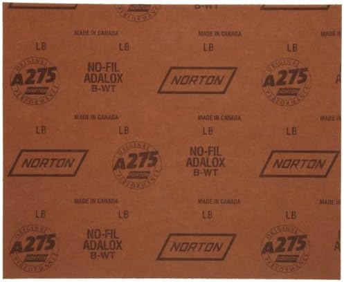Norton A275OP Sandpaper, 9X11 Sanding Sheet, 220 Grit Sandpaper for Intermediate to Finish Sanding, Very Fine Sand Paper for Wood, Stainless Steel and Glass, Pack of 100