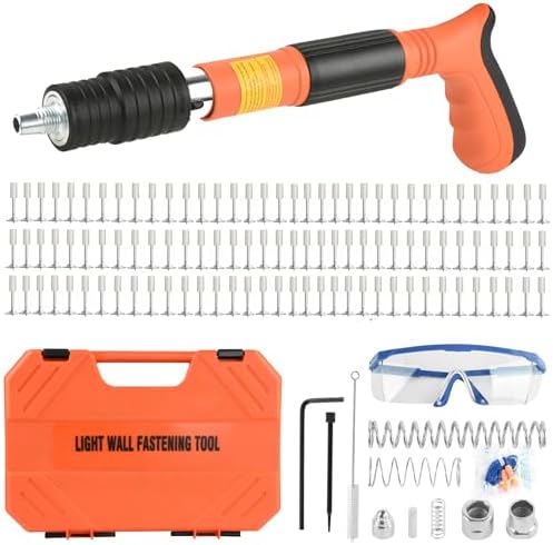 Concrete Nail Gun Kit with 110pcs Nails & Case, 5 Speed Adjustable