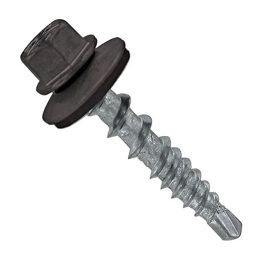 Fasteners Plus ST Fastening #10 x 1 Kwikseal Woodbinder Metal Roofing Screws Metal-to-Wood Charcoal Gray (Pack of 250)