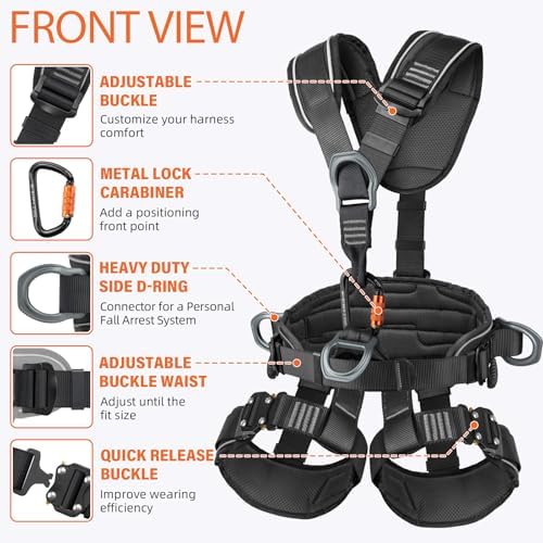 TRSMIMA Safety Harness Fall Protection - Roofing Full Body Climbing Harness