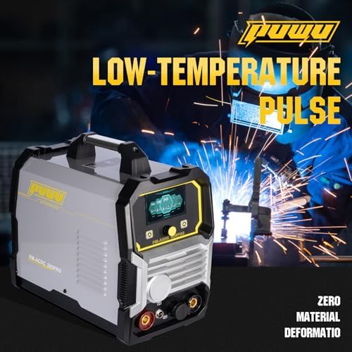 205Amp AC/DC Aluminum TIG Welder, 6-in-1 Multiprocess Welding Machine, AC TIG/DC TIG/AC Pulse/DC Pulse/MMA/STICK/SPOT TIG,110V/220V Dual Voltage, Square/Triangular Wave ACDC Welder Machine