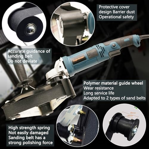 Pipe Belt Sander - 1280W Industrial Grade Pipe Tube Polishing Sandingwith 6 Variable Speeds,Suitable for Polishing Various Circular Pipe Materials,Woodworking and Metal Rust Removal(45Pcs Belts).
