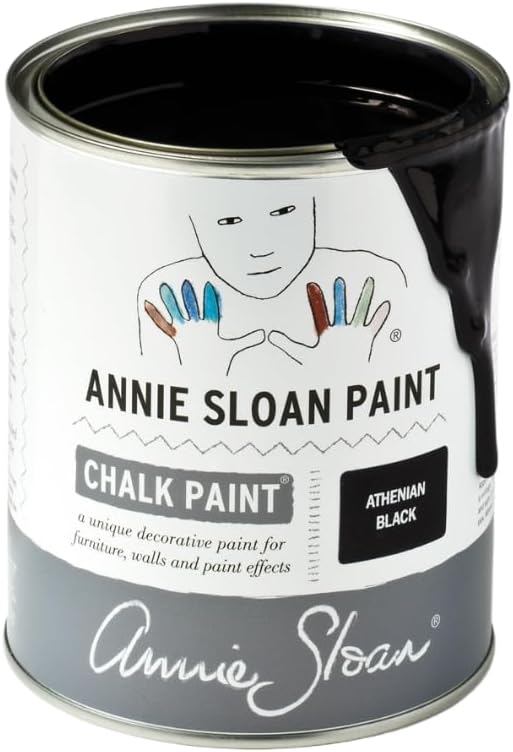 Annie Sloan Chalk Paint® (Athenian Black, 1 Litre/33.8 Fl Oz) a unique decorative paint for furniture, cabinets and home décor with no sanding or priming