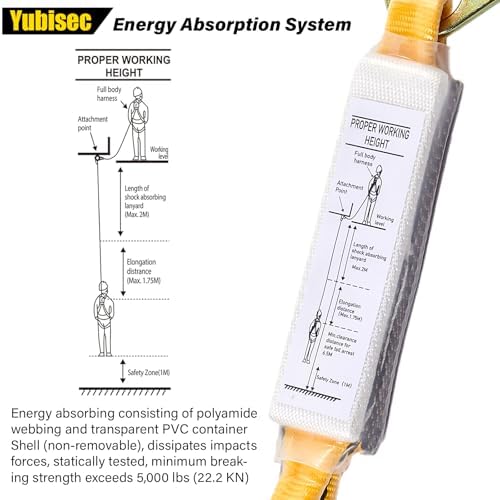 Rope Harness Safety Lanyard 25FT, Vertical Lifeline Assembly