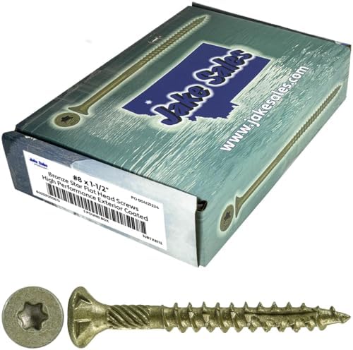 8 x 1-1/2" Bronze Coated Multipurpose Wood Screw Torx/Star Drive Flat Head Exterior Coated - ACQ Compatible - 5 Pound CASE 8,820 Screws