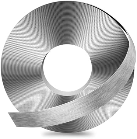 GSCIT Club Grey Silver Edge Banding, 3/4 Inch x 50ft Aluminum Brushed Edge Banding PVC Edge Trim for Cabinet Repair Furniture