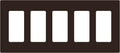 ENERLITES Screwless Decorator Switch Cover, Five Gang Outlet Wall Plate, Standard Size 5-Gang 4.68" x 10.14", Unbreakable Polycarbonate Thermoplastic, UL Listed, SI8835-BR, Brown