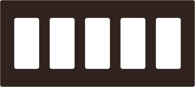 ENERLITES Screwless Decorator Switch Cover, Five Gang Outlet Wall Plate, Standard Size 5-Gang 4.68" x 10.14", Unbreakable Polycarbonate Thermoplastic, UL Listed, SI8835-BR, Brown