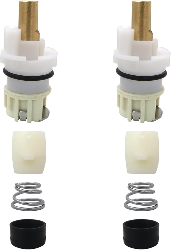 RP25513 Faucet Stem Assembly Kit - 2x Faucet Stem Repair for Delta Two Handle Bathroom, Kitchen, Sink, and Bathtub Faucets - Fix Leaks with Lasting Stem, Spring & Seat for Hot and Cold Water