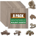 8 Pack Walnut Plywood Sheets 12x12x1/8 Inch,3mm Plywood for Laser Cutting & Engraving,Unfinished Wood for Crafts,Wood Burning,Architectural Models