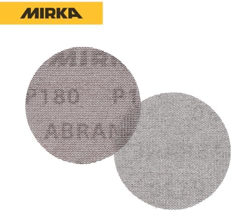 Mirka Abranet 3 Inch 180 Grit Mesh Sanding Discs, Hook and Loop, 50 Pack