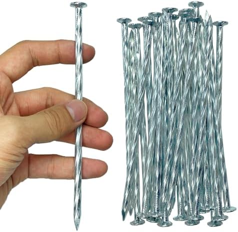 6 Inch 150 Pcs Artificial Turf Stakes Galvanized Spiral Landscape Staples