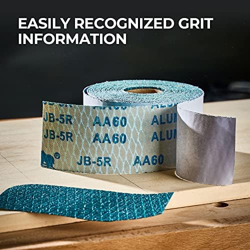toolant Diamond Shape 80 Grit Sandpaper Roll, 2-3/4" Wide 10 Yard Longboard Self Adhesive PSA Stickyback Sand Paper for Woodworking, Metal, Plastic, Automotive, Sanding Blocks (Pack of 2)
