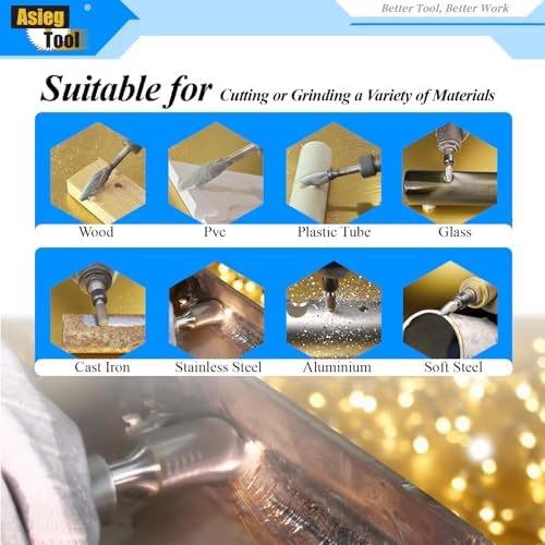 SC-5 Tungsten Carbide Burr Rotary File Cylindrical Shape with Radius End Double Cut with 1/4''Shank for Die Grinder Drill Bit - 5Pcs