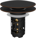 Hibbent Upgraded 3 in 1 Bathroom Sink Drain Strainer, Pop Up Sink Stopper with Big Push Cap, Anti-Clogging Metal Filter Basket,Sink Plug with Hair Catcher for 1.1''~2.36'' Basin, Oil-Rubbed Bronze