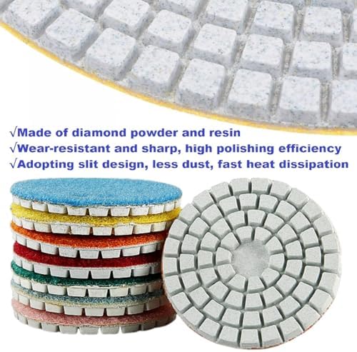Diamond Polishing Pad, 2 inch 50 mm 200 Grit Sanding Discs for Grinder & Polisher, Hook and Loop Backing Pad for Grinding Buffing Granite Marble Concrete Stone (1 Piece)