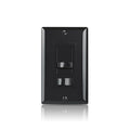 ECOELER Black in-Wall Dimmer Switch, Universal Lighting Control for 3-Way/Single Pole, Compatible with 300W Dimmable LED/CFL Lights and 600W Incandescent/Halogen, Wall Plate Included, ETL Listed