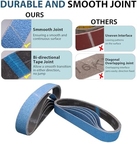 Zirconia Sanding Belts 1-1/2 x 30 Inch 40 Grit for Pipe Belt Sander 10 Pack