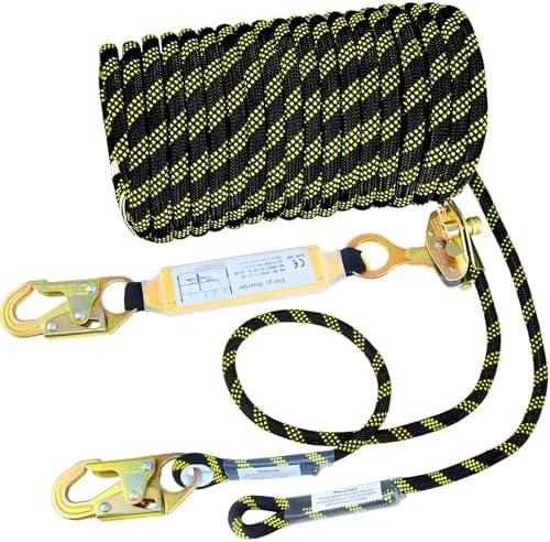 150FT Rope Harness Safety Lanyard, Roofing Fall Protection Rope