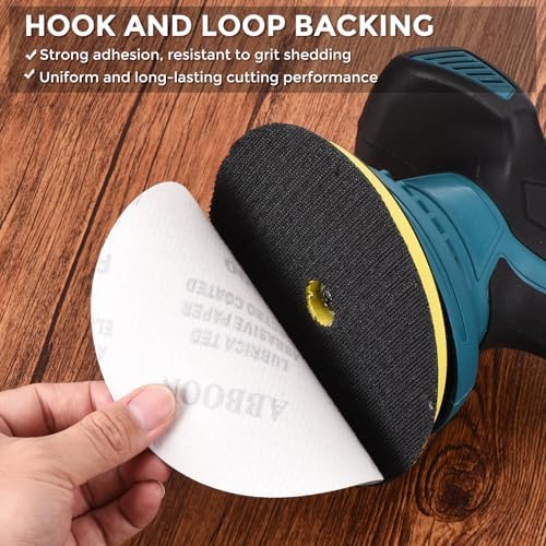 50Pcs Sanding Discs 11In 100Grit Hook and Loop Sandpapers White