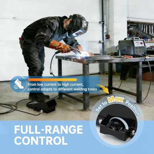 TIG 5-pin Welding Foot Pedal, Compatible with TIG-200P ACDC TIG-205P YWT-200DC, Includes 2 Cable Options for Flexible Installation, Remote Control for More Stable and Confident Welding