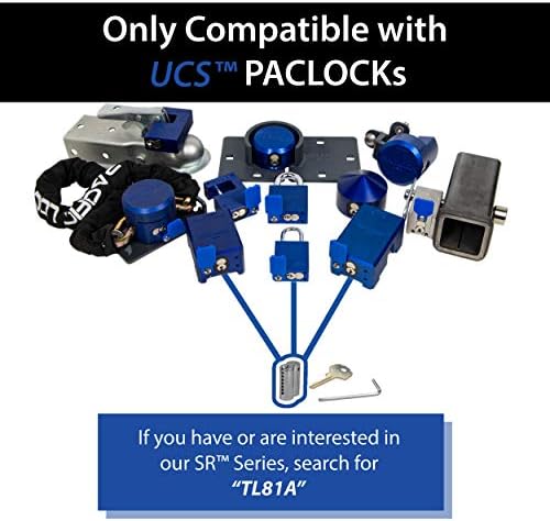 PACLOCK's KT-UCS-80A-250-YK-1 Hitch Lock Combo, Black Anod Alum, High Performance 6-Pin Cylinder, Keyed Differently, with 1/2" Threaded Pin & 5/8" Pin