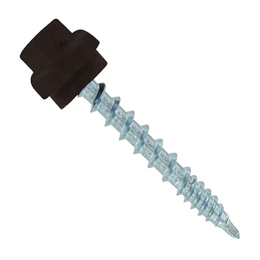 Fasteners Plus ST Fastening ZXL Woodbinder Metal-to-Wood #10 x 1-1/2" Koko Brown Screws with EPDM Rubber Washer, 250-Count - Designed for Metal Roofing and Siding Panels