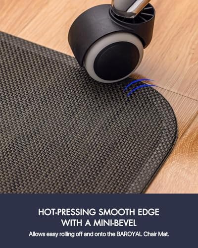 BARoyal Office Chair Mat for Hardwood Floor Under Desk Computer Rolling Chair Mat for Wood/Tile Floor Non-Slip Heavy Duty Desk Rug PVC Plastic Hard Floor Protector 46"x 72" (Espresso)
