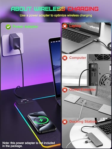 Mouse Pad with Wireless Charging, 31.5" x 15.75" XXL Large Desk Mat