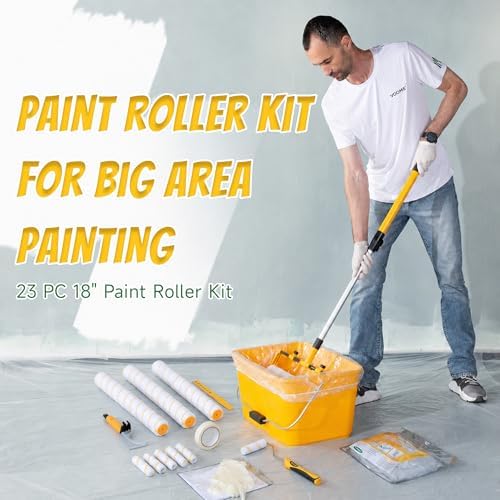 VOOMEY 18 Inch Paint Roller Kit, 23 Pcs Professional Large Painting Kit