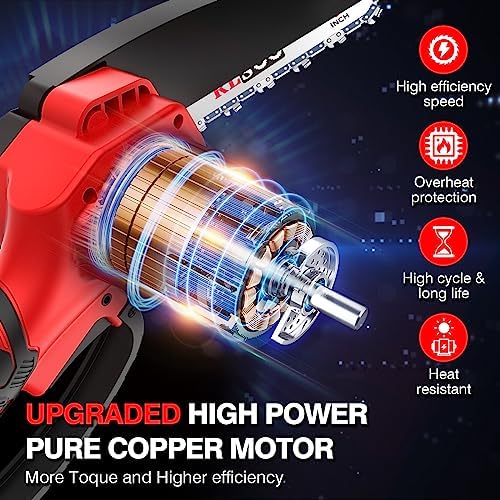 Mini Chainsaw Cordless, 6 Inch Handheld Chain Saw Battery Powered