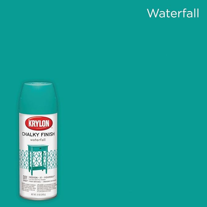 Krylon K04112007 Chalky Finish Spray Paint, Waterfall, 12 Ounce