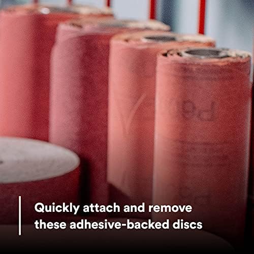 3M Red Abrasive Stikit Disc, 01111, 6 in, P220 grade, 100 discs per roll