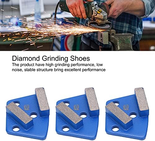 Concrete Floor Grinding Disc,Replacement Trapezoid Diamond Grinding Shoes, Floor Grinder Blades 120 Grit Medium Bond,Compatialbe with Iron Horse, Warrior, Xtreme Polishing & ASL Grinders, Pack of 3