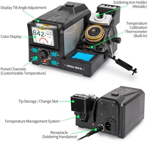 YIHUA 982D SE 200W Soldering Station Kit with Auto Calibration and 7 Tips