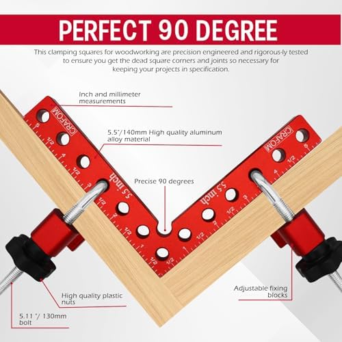 Corner Clamp for Woodworking, 90 Degree Corner Clamp With Box, Set of 8(3” 5.5”) Aluminum Alloy Right Angle Clamp, Wood Working Tools, Positioning Squares for Frame, Box, Cabinets, Drawers.