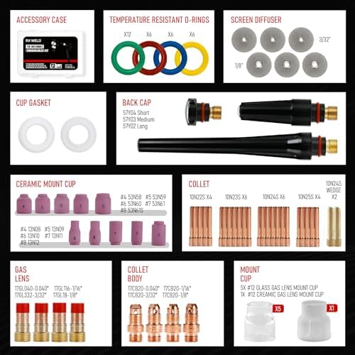 RX WELD 87PCS TIG Welding Accessories Torch Kit