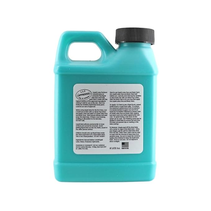 Green 8 Oz - Liquid Latex Body Paint, Ammonia Free No Odor, Easy On and Off, Cosplay Makeup, Creates Professional Monster, Zombie Arts