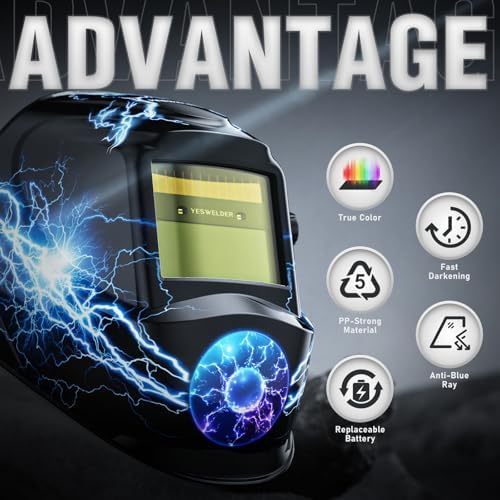 YESWELDER Auto Darkening Welding Helmet 1/1/1/1 True Color, LYG-L600A