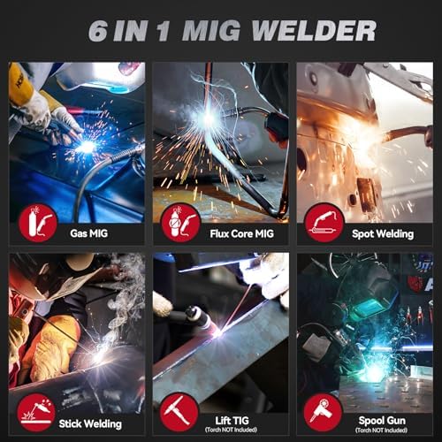ARCCAPTAIN MIG205 Pro MIG Welder 205A 120V 240V 6-in-1 Aluminum Welding