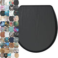 Sanilo Wooden Toilet Seat with Quick Release & Soft Close [ROUND] - Decorative & Slow Close Molded Wood Seat - With One Click for Easy Installation & Cleaning - With Adjustable Fit (Black Wood)