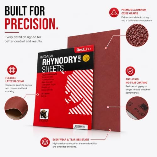 Buy Indasa Red Line Rhynodry Heavy Duty Sanding Sheets, 5 Series (5-80)
