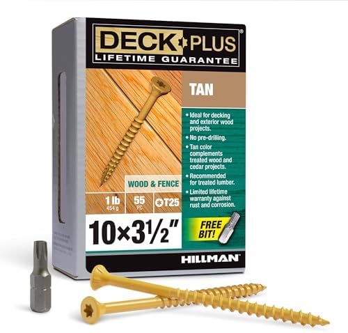 Deck Plus Deck Screws, #10 x 3-1/2in, 55 Pack, Tan