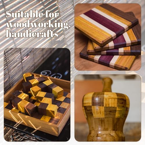 Novabright 4 Pcs 3/4" x 2" x 24" Yellow Heart Wood Exotic Wood Hardwood Lumber Board Imported Exotic Hardwood Variety Pack for Craft of Woodworking Cutting Boards Processing Handicraft Production
