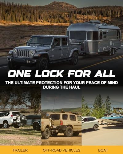 RETRUE Universal Trailer Coupler Lock, Heavy-Duty Hitch Ball Lock, Black