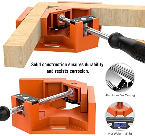 Housolution Right Angle Clamp, [4PACK] 90° Aluminum Alloy - Orange