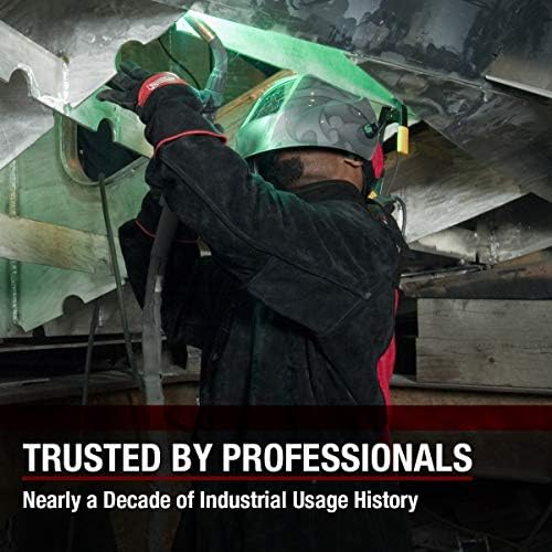 Lincoln Electric Heavy Duty Leather Welding Jacket | Ideal for High Amperage or Out of Position Welding | Large | K2989-L,Black/Red